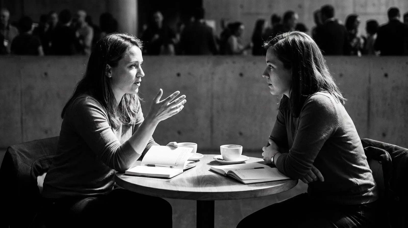 Two women in conversation